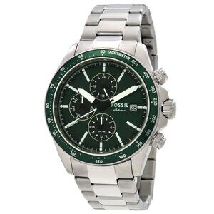 NWT Authentic Fossil Autocross Multifunction Quartz Green Dial Watch